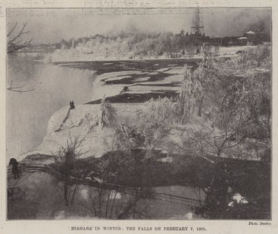 Niagara zimą, wodospady 7 lutego 1901 r. autorstwa English Photographer