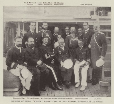 Oficerowie HMS „Melita” przyjmowani przez władze rosyjskie w Odessie autorstwa English Photographer