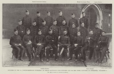 Oficerowie 2. Pułku Fizylierów Northumberland, z których batalion pięciu oficerów i 366 żołnierzy został schwytany w Stormberg, 9 grudnia autorstwa English Photographer