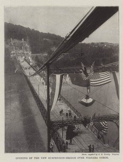 Otwarcie nowego mostu wiszącego nad wąwozem Niagara autorstwa English Photographer