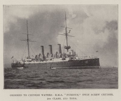 Zamówione na chińskie wody, HMS Furious, Twin Screw Cruiser, 2. klasa, 5750 ton autorstwa English Photographer