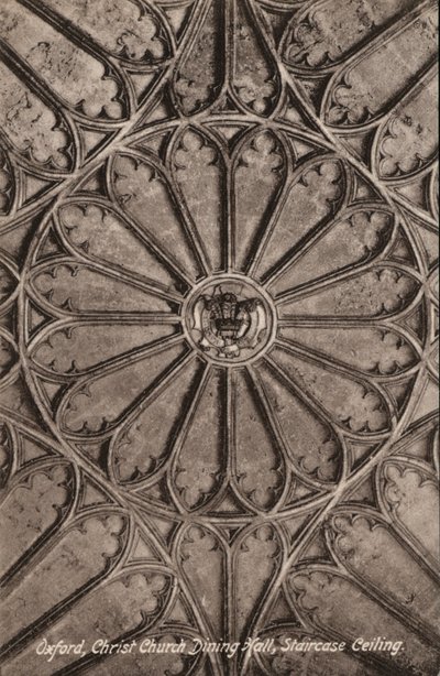 Oxford, Christ Church, jadalnia, sufit klatki schodowej (zdjęcie czarno-białe) autorstwa English Photographer