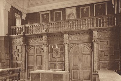 Oxford: Jesus College, The Hall Screen, ok. 1610 (zdjęcie czarno-białe) autorstwa English Photographer
