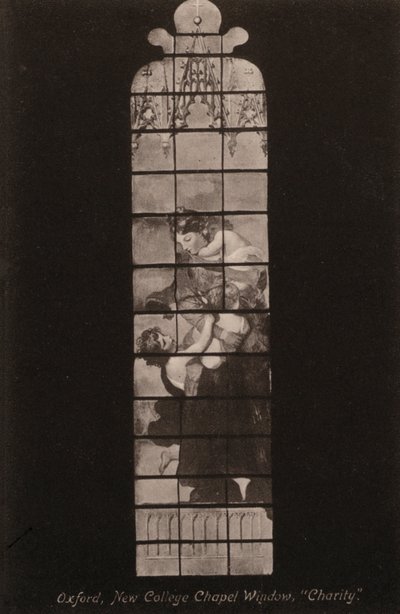Oxford, New College Chapel Window, organizacja charytatywna (zdjęcie czarno-białe) autorstwa English Photographer