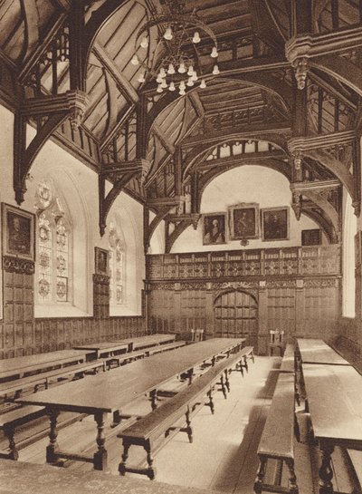 Oxford: Oriel College, The Hall (zdjęcie czarno-białe) autorstwa English Photographer