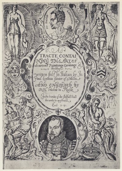 P Lomazzo, A Tracte containing the Artes of Cureous Paintinge, Tr R Haydock, J Barnes, Oxford 1598 (zdjęcie czarno-białe) autorstwa English Photographer