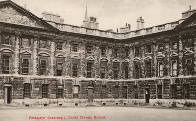 Peckwater Quadrangle, Christ Church, Oxford (zdjęcie czarno-białe) autorstwa English Photographer
