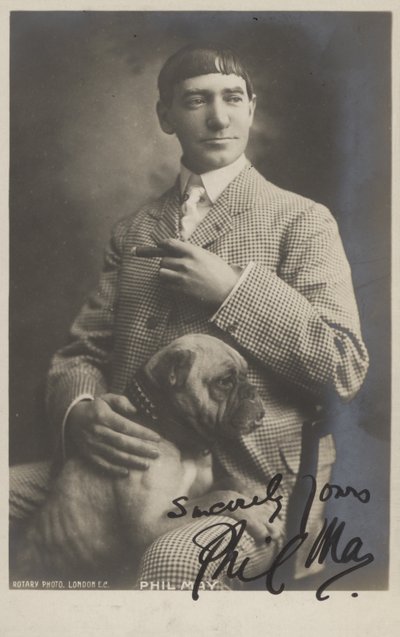 Phil May (czarno-białe zdjęcie) autorstwa English Photographer