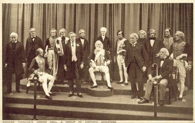 Politycy, Madam Tussaud (zdjęcie czarno-białe) autorstwa English Photographer