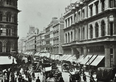 Drób, patrząc na zachód do Cheapside, City of London, 1890 autorstwa English Photographer