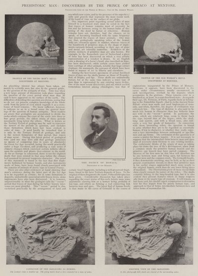 Człowiek prehistoryczny, odkrycia księcia Monako w Mentone autorstwa English Photographer