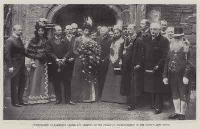 Prezentacja zamku i terenu Tamworth dla publiczności z okazji długiego panowania królowych, 27 maja 1899 autorstwa English Photographer