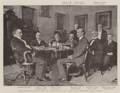 Prezydent McKinley i jego gabinet w Executive Mansion w Waszyngtonie autorstwa English Photographer