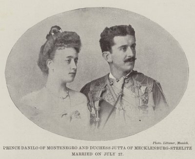 Książę Czarnogóry Danilo i księżna Jutta z Meklemburgii-Strelitz pobrali się 27 lipca autorstwa English Photographer