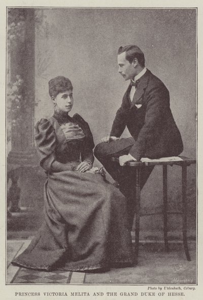 Księżniczka Wiktoria Melita i Wielki Książę Hesji autorstwa English Photographer