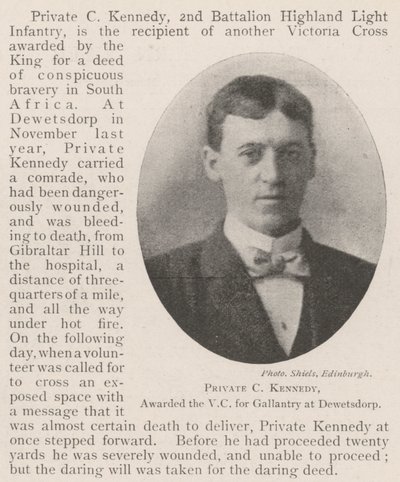 Szeregowy C Kennedy, odznaczony VC za galanterię w Dewetsdorp autorstwa English Photographer