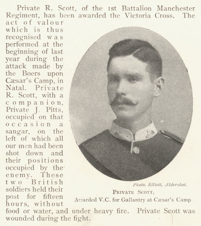Szeregowy Scott, odznaczony VC za galanterię w Caesars Camp autorstwa English Photographer