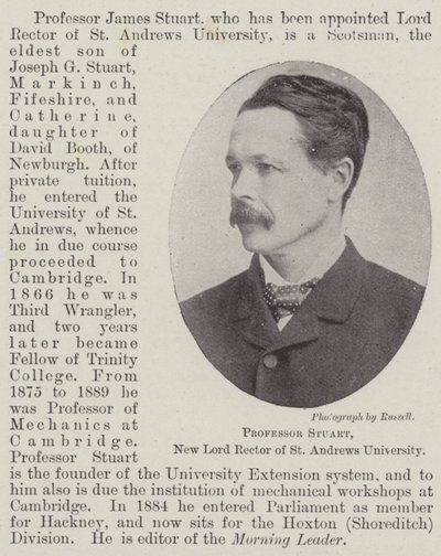 Profesor Stuart, nowy lord rektor Uniwersytetu St Andrews autorstwa English Photographer