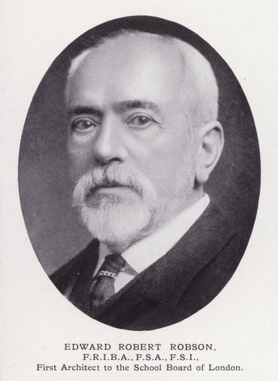 Wybitni ludzie Londynu: Edward Robert Robson (zdjęcie czarno-białe) autorstwa English Photographer