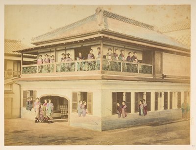 Prostytutki w burdelu Shinpuro, Takashima-cho, Yokohama, Fotograf: Stillfried, Kolekcja Raimunda von Lucasa: Zapis fotograficzny ze światowej trasy koncertowej Charlesa Jamesa i Mortona P, Lucasa autorstwa English Photographer
