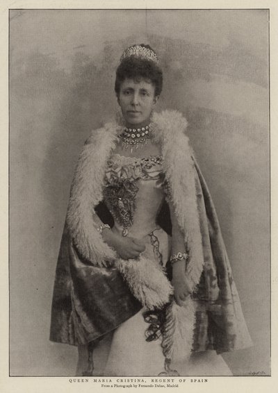 Królowa Maria Cristina, regentka Hiszpanii autorstwa English Photographer