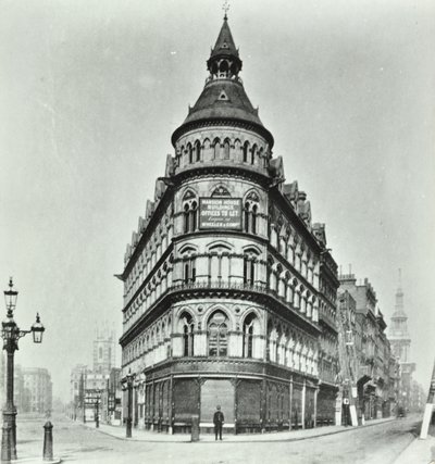 Queen Victoria Street, Mansion House Street róg Poultry i Queen Victoria Street, Londyn, 1880 autorstwa English Photographer