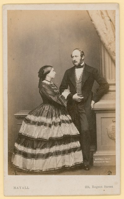Królowa Wiktoria i książę małżonek (zdjęcie czarno-białe) autorstwa English Photographer