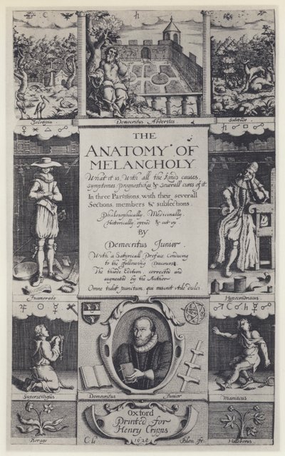 R Burton, The Anatomy of Melancholy, wydanie trzecie, J Lichfield for H Cripps, Oxford 1628 (zdjęcie czarno-białe) autorstwa English Photographer