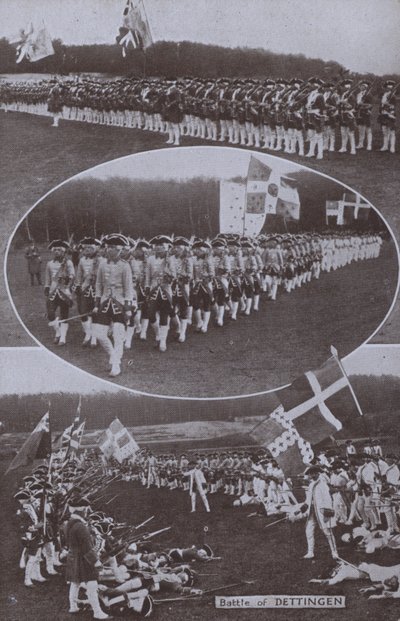 Rekonstrukcja bitwy o Dettingen, stoczonej w Bawarii w 1743 roku podczas wojny o sukcesję austriacką (zdjęcie czarno-białe) autorstwa English Photographer