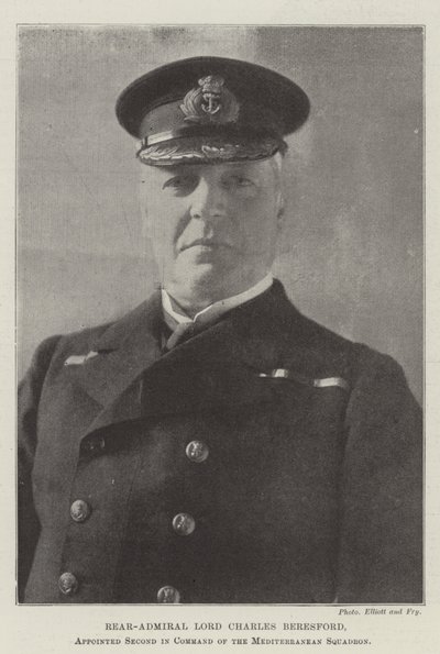 Kontradmirał lord Charles Beresford mianowany zastępcą dowódcy eskadry śródziemnomorskiej autorstwa English Photographer