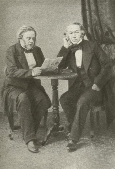 Richard Cobden (po lewej) i John Bright (po prawej) (zdjęcie czarno-białe) autorstwa English Photographer