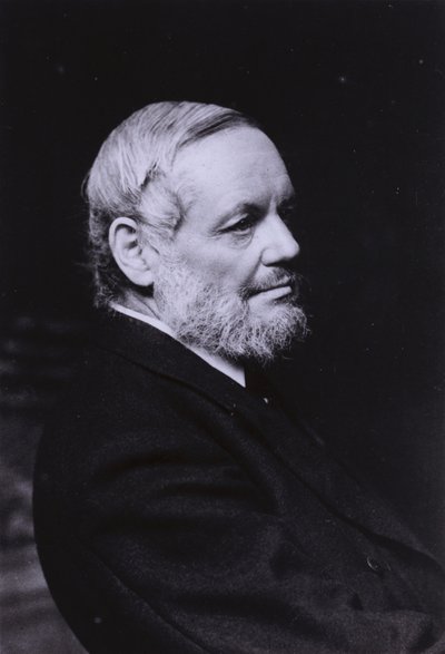 Richard Garnett, angielski poeta, uczony, bibliotekarz i opiekun książek drukowanych w British Museum (zdjęcie czarno-białe) autorstwa English Photographer