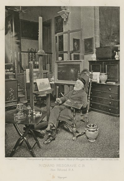 Richard Redgrave w swoim Hyde Park Gate Studio autorstwa English Photographer