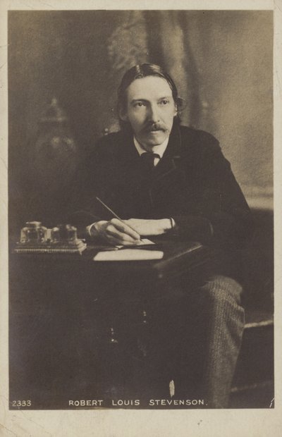 Robert Louis Stevenson (1850-1894), szkocki powieściopisarz, poeta i pisarz podróżnik autorstwa English Photographer
