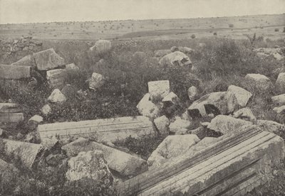 Ruiny synagogi w Kafarnaum, gdzie Chrystus uzdrowił człowieka z uschłą ręką autorstwa English Photographer