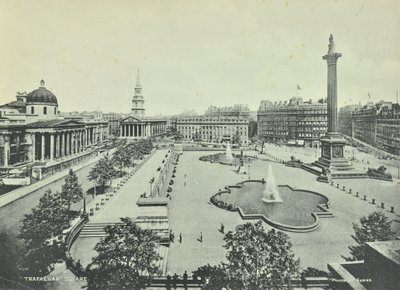 Saint Martin in the Fields National Gallery Kolumna Nelsons, Trafalgar Square, Westminster LB: widok z dachu na wschód, 1895 autorstwa English Photographer