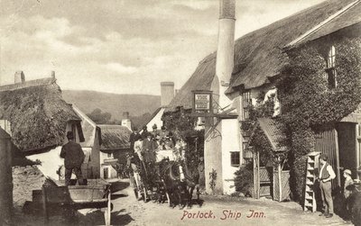 Ship Inn, Porlock (zdjęcie czarno-białe) autorstwa English Photographer