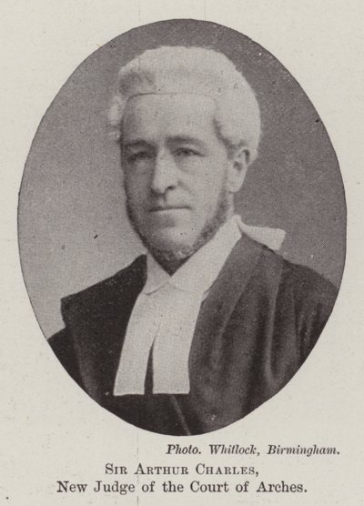 Sir Arthur Charles, nowy sędzia Sądu Arches autorstwa English Photographer