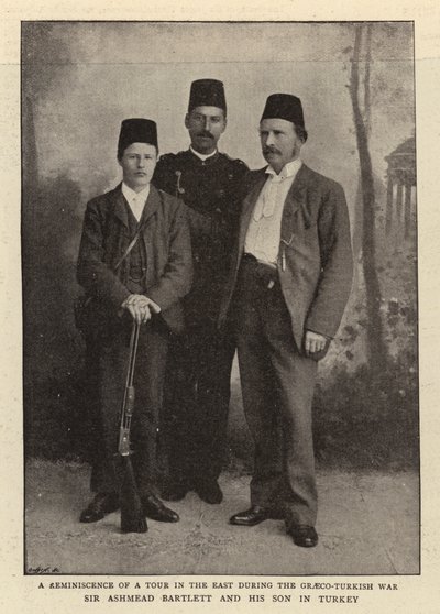 Sir Ashmead Bartlett i jego syn w Turcji autorstwa English Photographer