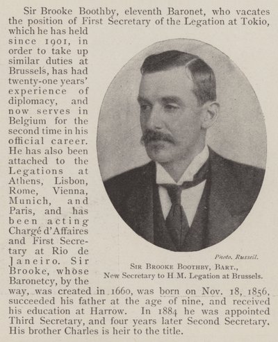Sir Brooke Boothby, Baronet, nowy sekretarz poselstwa HM w Brukseli autorstwa English Photographer