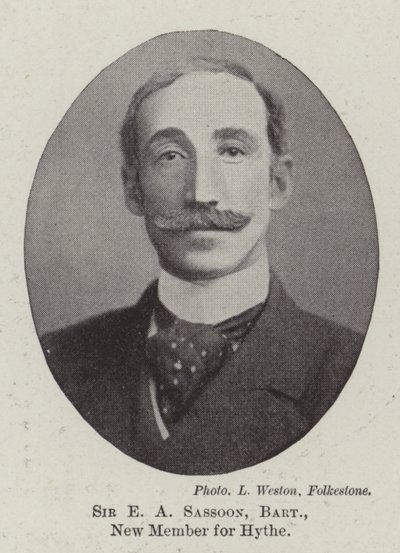 Sir E A Sassoon, Baronet, nowy członek Hythe autorstwa English Photographer
