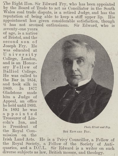 Sir Edward Fry autorstwa English Photographer