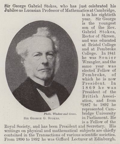 Sir George G Stokes autorstwa English Photographer