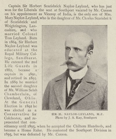 Sir H Naylor Leyland, MP autorstwa English Photographer