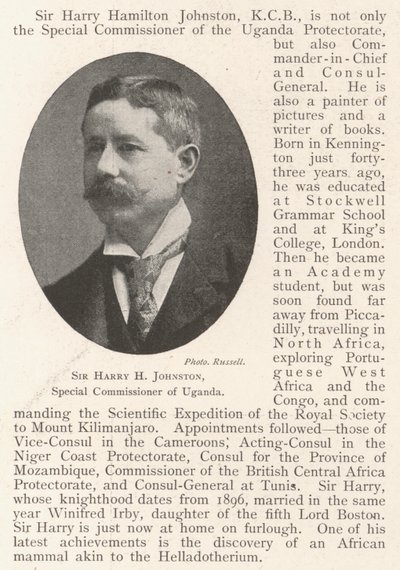 Sir Harry H Johnston, Specjalny Komisarz Ugandy autorstwa English Photographer