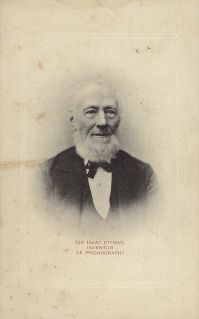 Sir Isaac Pitman (1813-1897), angielski wynalazca pisma stenograficznego Pitman. autorstwa English Photographer
