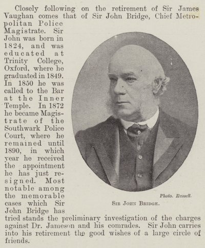Sir John Bridge autorstwa English Photographer