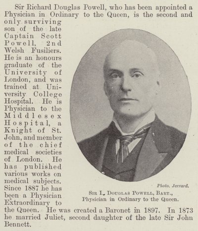 Sir R. Douglas Powell, baronet, lekarz zwyczajny królowej autorstwa English Photographer