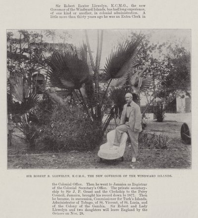 Sir Robert B Llewelyn, KCMG, nowy gubernator Wysp Zawietrznych autorstwa English Photographer
