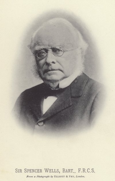 Sir Spencer Wells, baronet, FRCS (zdjęcie czarno-białe) autorstwa English Photographer